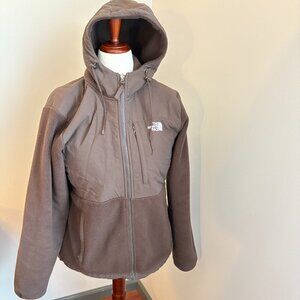 The North Face Brown Fleece Hooded Jacket Women's Large Full Zip